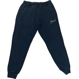 YoungLA Men's XL Dark Navy Blue Sweat Jogger Pant‎ Cuff Ankle Tie Elastic Waist